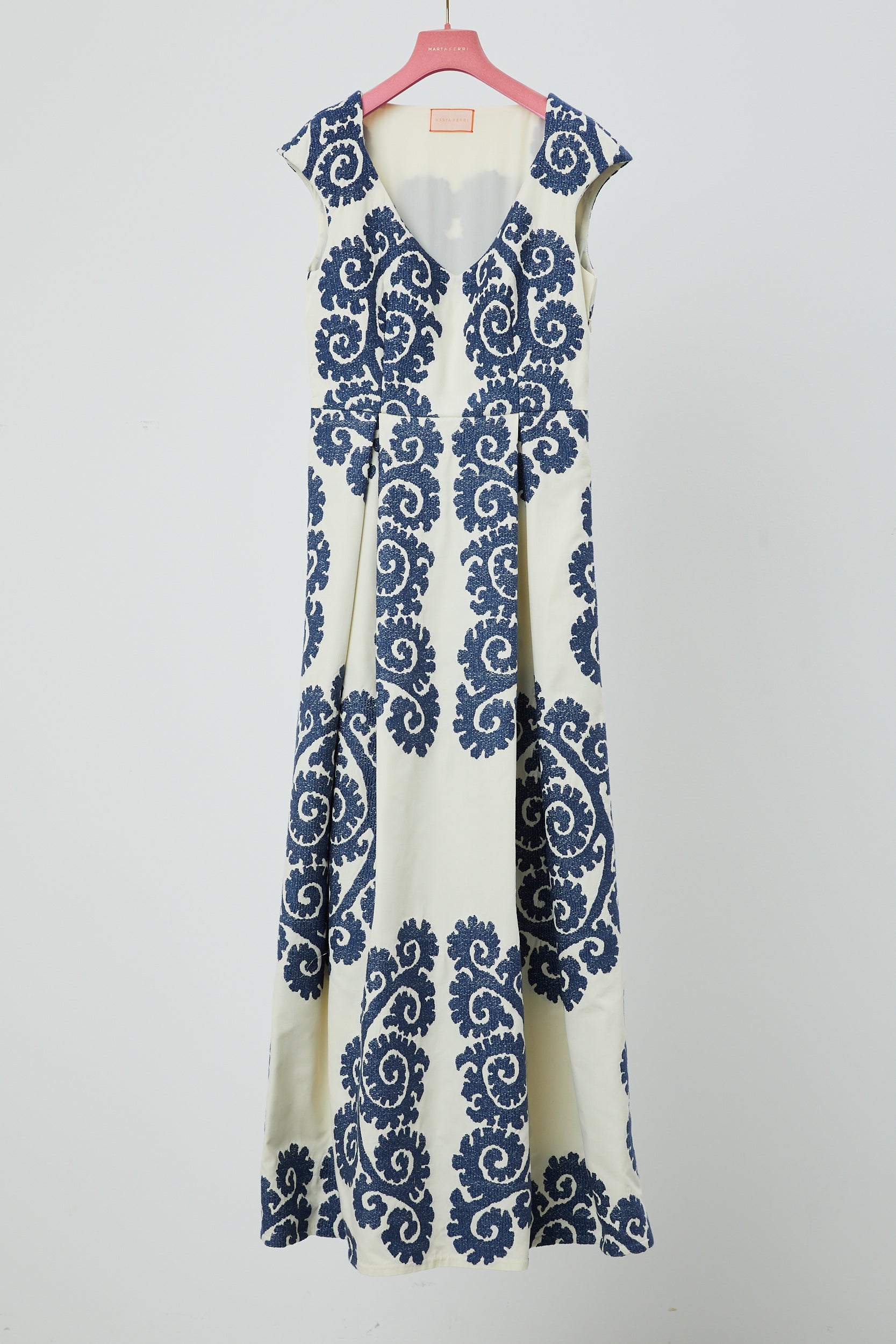 GUENDA DRESS WHITE & BLUE – ateliermartaferri