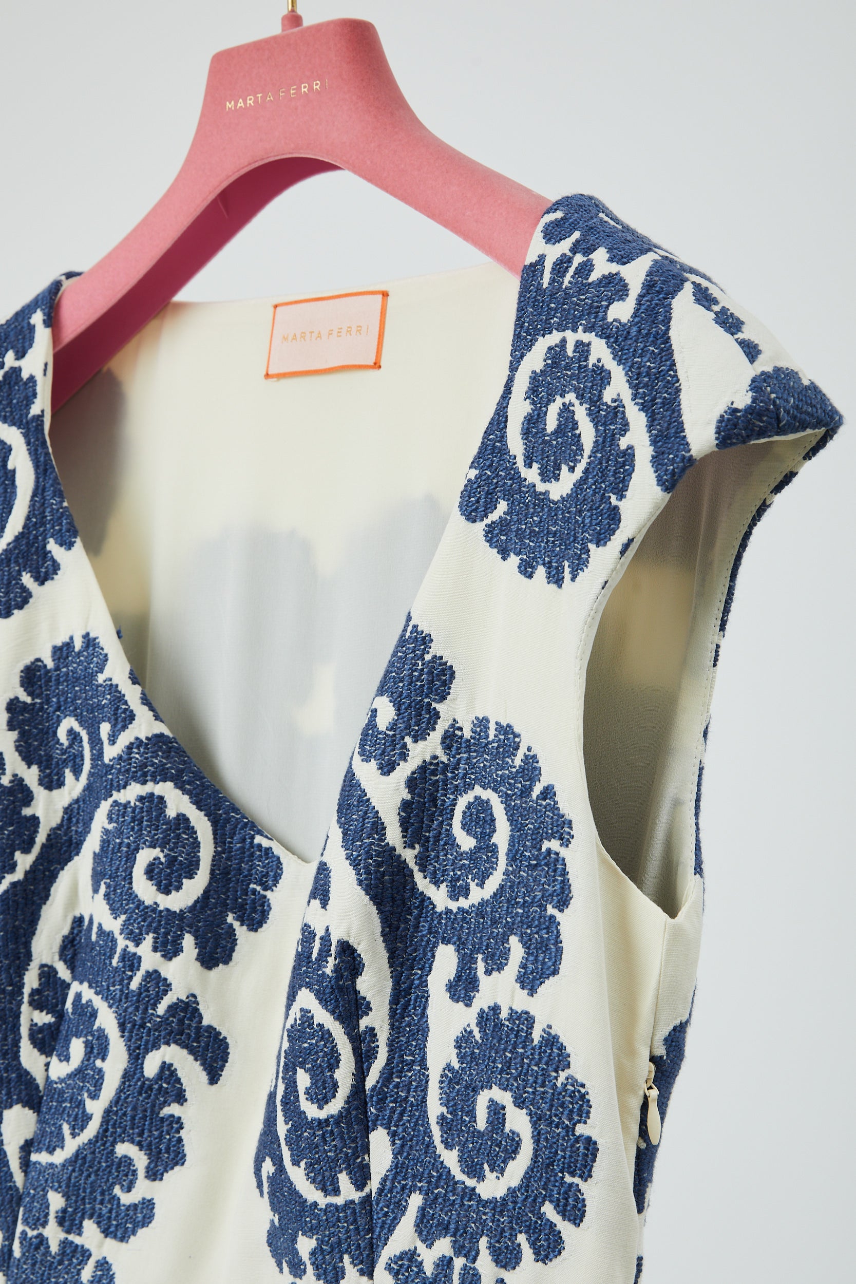 GUENDA DRESS WHITE & BLUE – ateliermartaferri